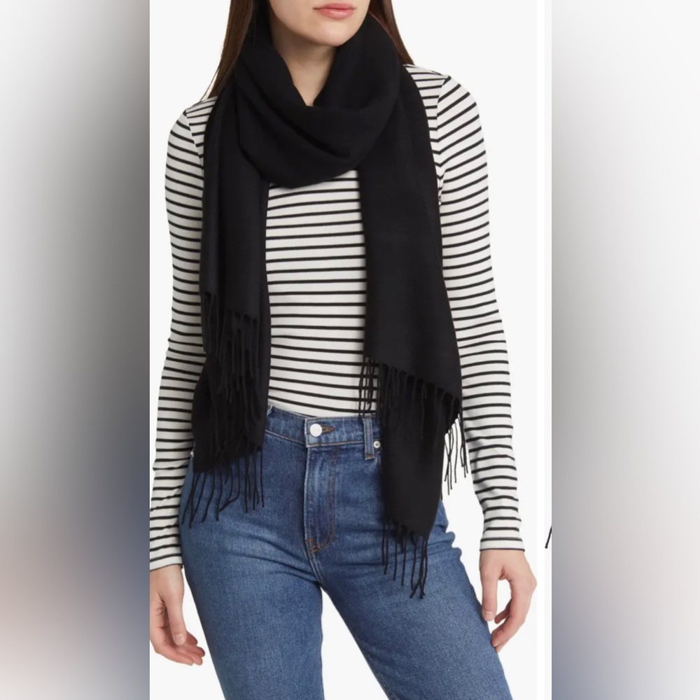Nordstrom Tissue Weight Wool & Cashmere Scarf in Burgundy